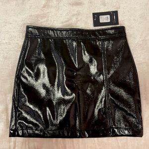 Faux Patent Leather Mini Skirt